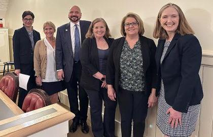 Lisa Vernon-Dotson (third from left) and five other Ohio higher education leaders 